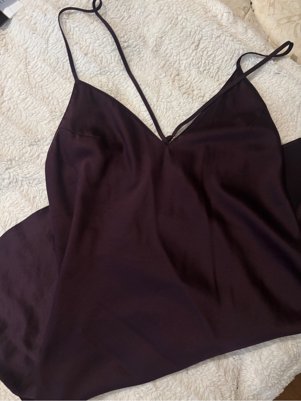 Victorias Secret Silky Spaghetti Strap Dress in Deep Plum